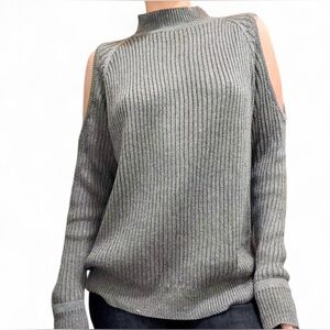 Elegant Off-the-Shoulder Gray Sweater